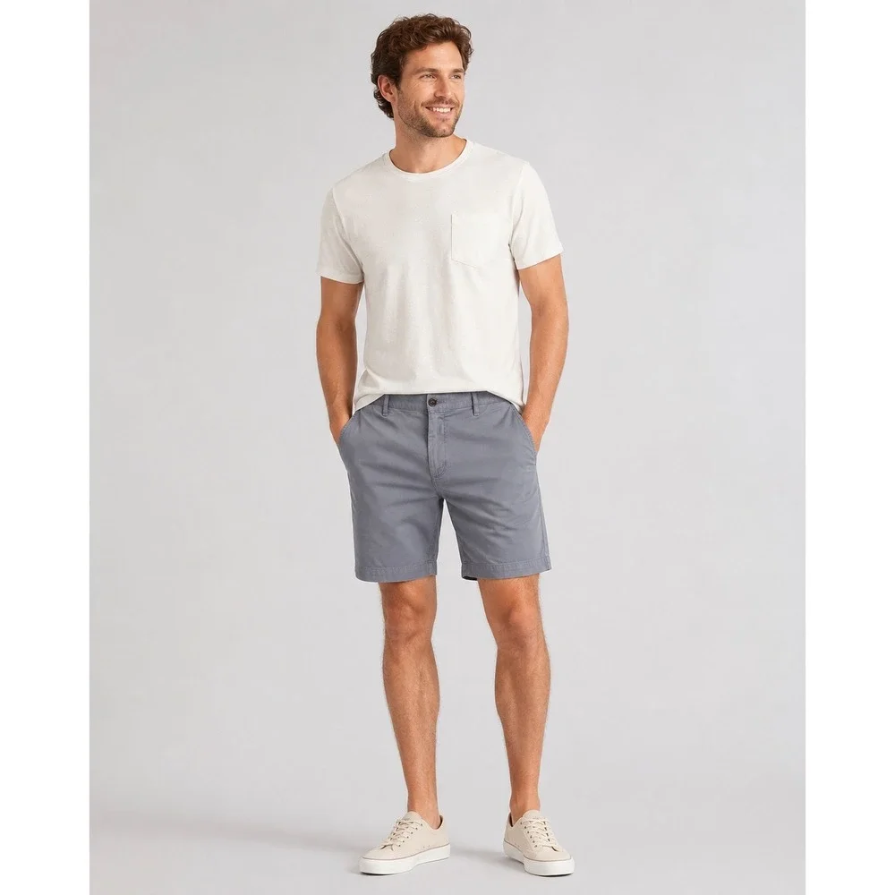 Faherty Chino Shorts Mens 33 Gray Pima Cotton Stretch Casual Summer 8